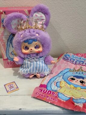 Samuel 400% Crown Series Lavender/Purple Rabbit Tiara Moveable Eyes Authentic